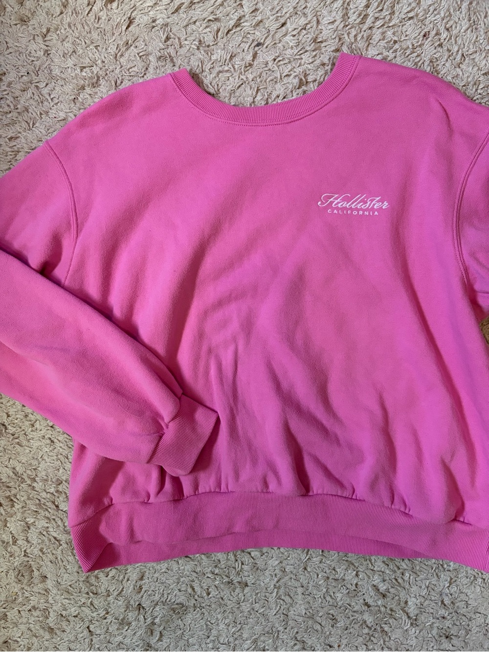 Hollister Hot Pink Logo Crewneck Sweatshirt